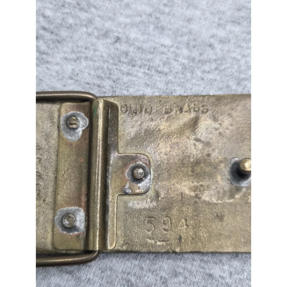 Vintage Solid Brass Chevrolet Stingray Corvette Racing Belt Buckle Automotive
